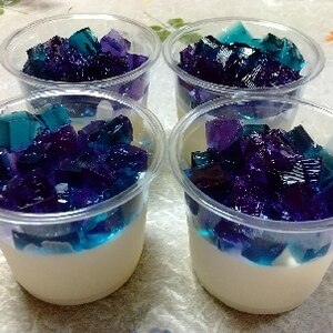 簡単！バタフライピーで紫陽花レアチーズケーキ